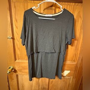 Charcoal Gray Women's Short Sleeve Top